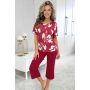 Pijama de damă de culoare burgund, din viscoză – Brigitte 3/4 - 2