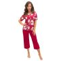Pijama de damă de culoare burgund, din viscoză – Brigitte 3/4 - 3