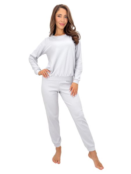 Pijama pentru femei, gri, cu mâneci lungi – Home Long, gri - 3