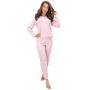 Pijama roz din bumbac pentru femei – Home Long roz - 3