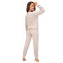 Pijamale bej de damă din bumbac - Home long bej - 5