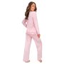 Pijama roz din viscoză cu dantelă – Ramona long, roz purpuriu - 4