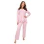 Pijama roz din viscoză cu dantelă – Ramona long, roz purpuriu - 3