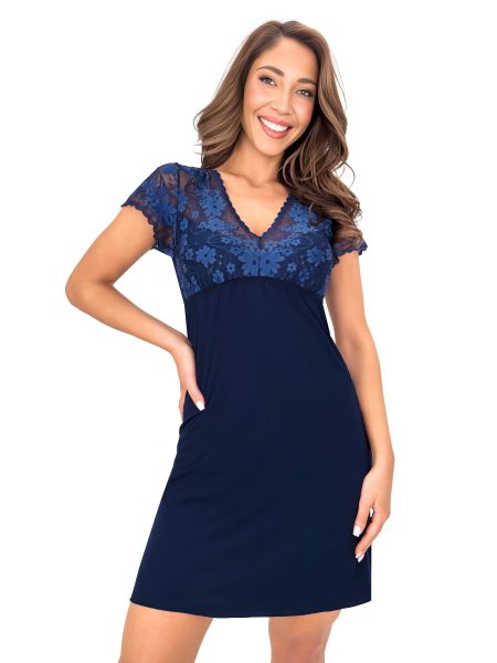 Cămașă de noapte din viscoză, de culoare bleumarin – Ramona bleumarin - 2