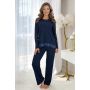Pijamale lungi și elegante, de culoare bleumarin – Ramona long bleumarin - 2