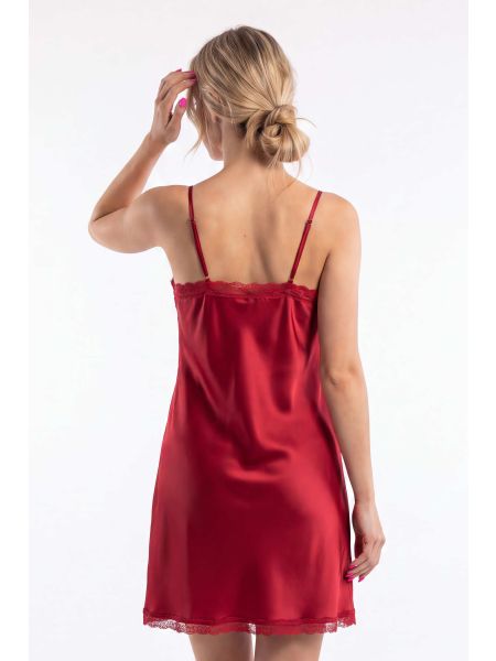Cămașă de noapte din satin de culoare vișinie – Tiffani vișinie - 3