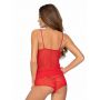 Set de cămăși de noapte sexy cu boxeri - Ana roșu - 3
