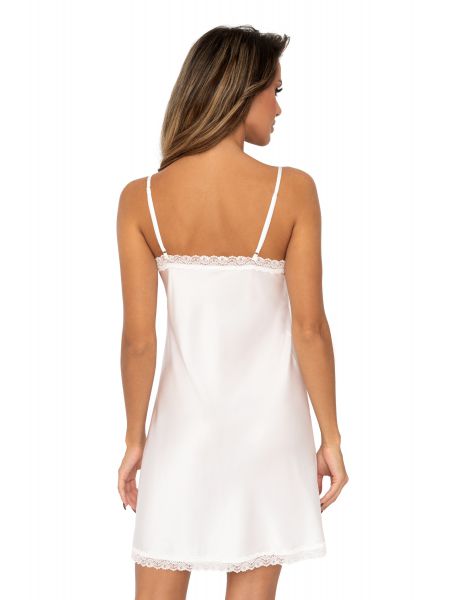 Tricou din satin cu dantelă - Tiffani ecru - 2