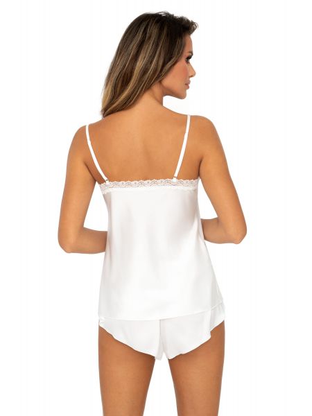 Pijama din satin ecru cu dantelă - Tiffani 1/2 - 2