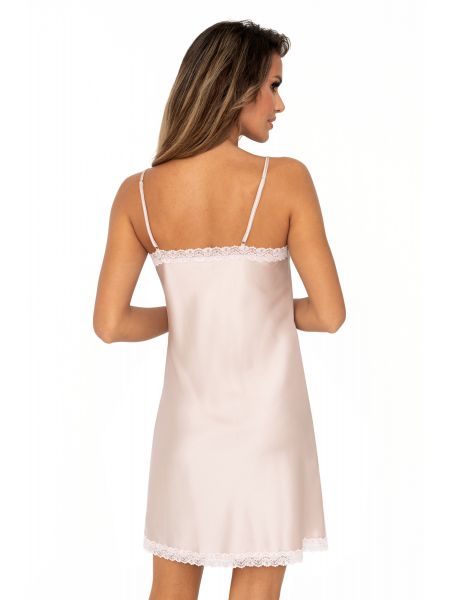 Tricou din satin cu dantelă – Tiffani bej - 2