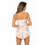 Pijama din satin bej cu dantelă - Tiffani 1/2 - 3