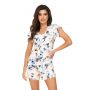 Pijama de damă cu flori și pantaloni scurți - Astrid 1/2 - 3