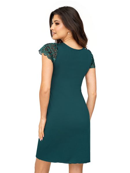Cămașă de noapte elegantă cu dantelă – Melania verde - 2