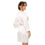 Halat de baie din satin pentru femei – Mari ecru - 4