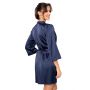 Halat de baie din satin cu dantelă – Mari, albastru închis - 4