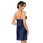 Tricou din satin cu dantelă – Mari, albastru închis - 4