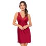 Tricou din satin cu dantelă - Mari, vișiniu - 3