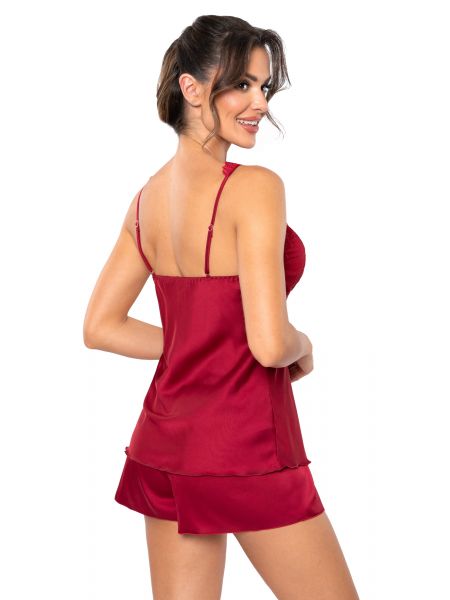 Pijama din satin cu dantelă - Mari 1/2 maro - 3