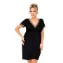 Cămașă de noapte neagră plus size cu dantelă - Hana - 2